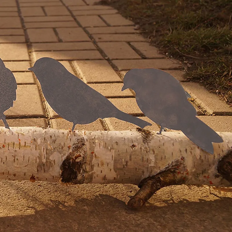 

Уличные украшения для деревьев и птиц, забавное подвесное металлическое украшение для двора, аксессуары, 4 шт., металлическая птица с винтом,...