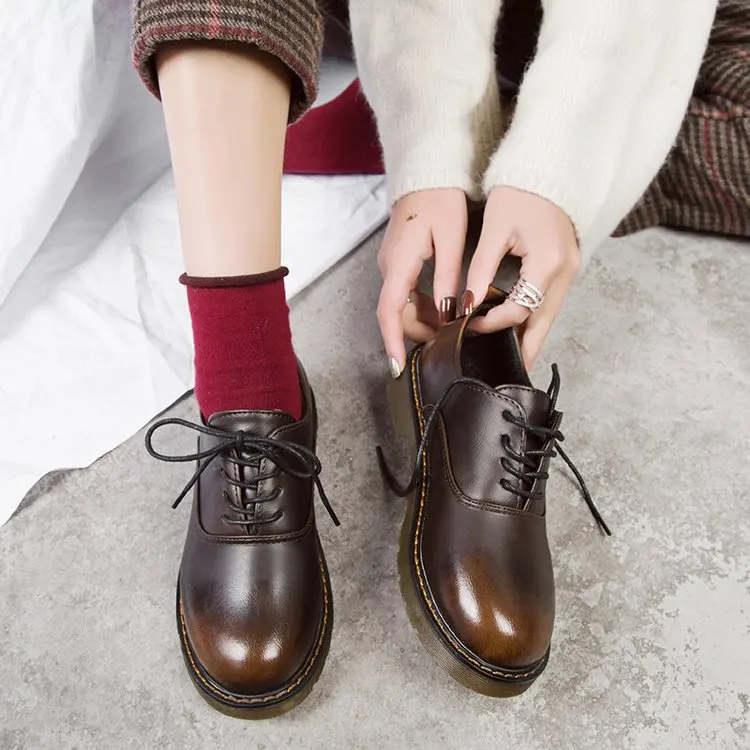 EAGSITY женские туфли дерби в британском стиле Повседневная рабочая обувь на