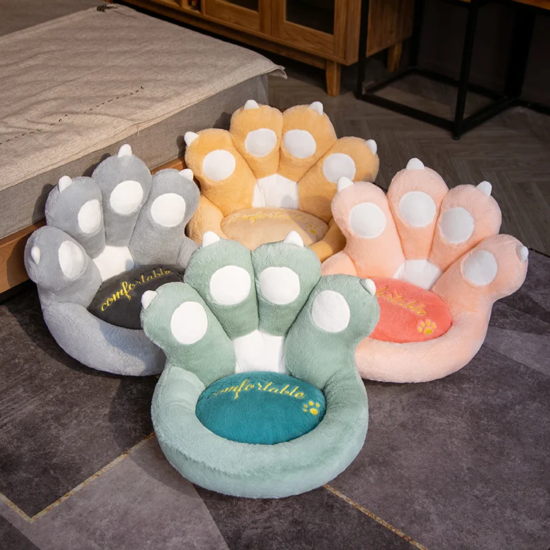 Плюшевый диван с мягкими лапками кота, Картон, 40 см, креативная подушка для сидения дома, антискользящая напольная подушка для попки ребенка, учеба в процессе.