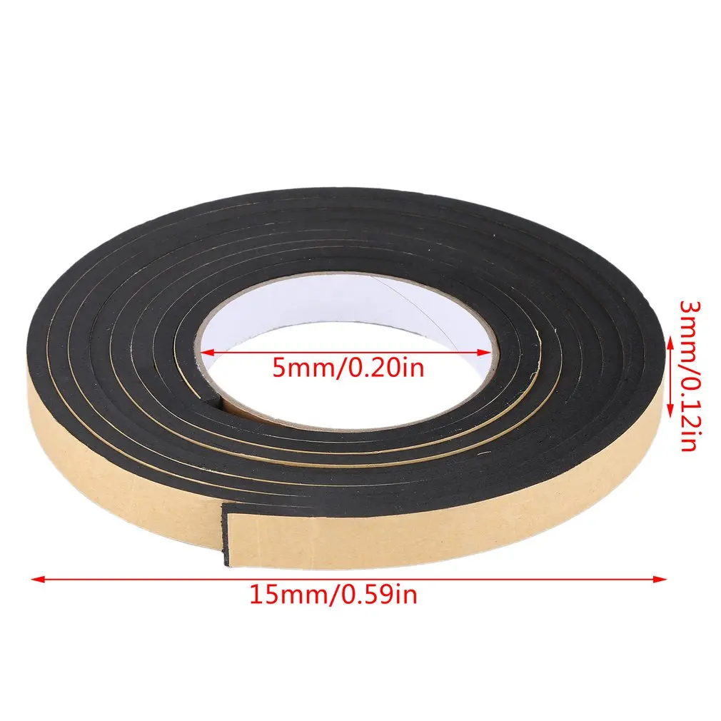 

3Mx15Mmx5Mm Rectangle Weather Stripping Sponge Foam Rubber Strip Tape Door Seal