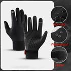 Лыжные перчатки унисекс, велосипедные перчатки, водонепроницаемые ветрозащитные зимние перчатки для сенсорных экранов, уличные спортивные теплые флисовые перчатки для рыбалки