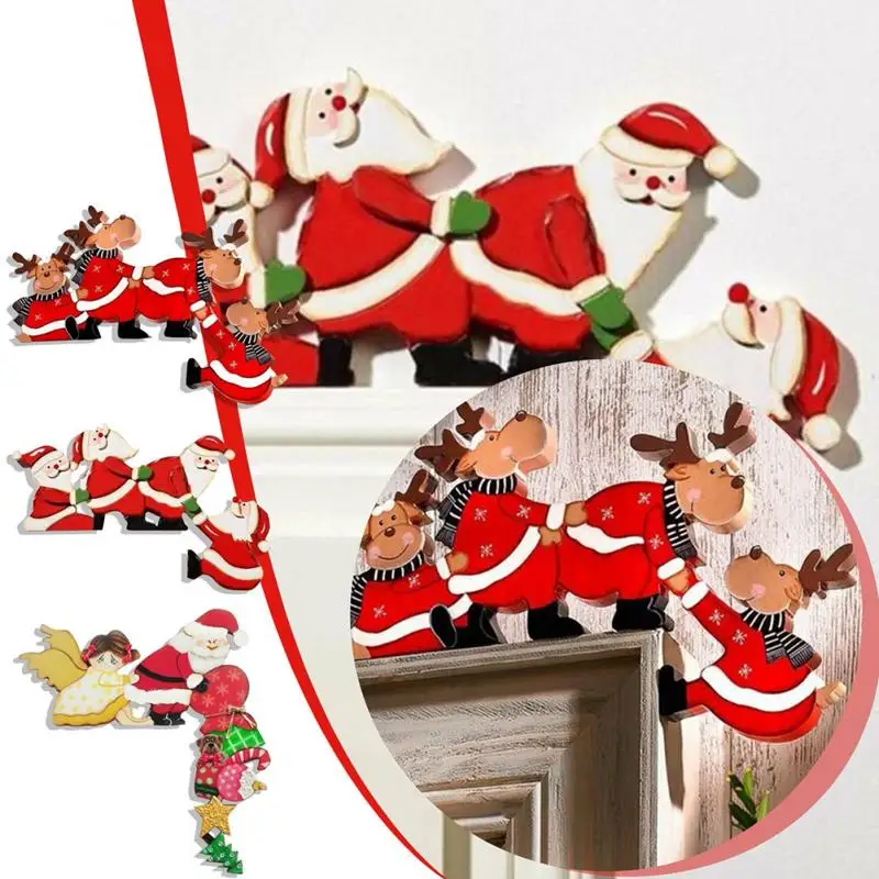 

Wooden Christmas Door Frame Oranments Wall Xmas Dec Merry Christmas Decor For Home 2021 Happy New Year Naviidad Home Decor