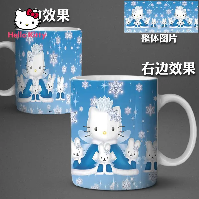 Модная мультяшная керамическая чашка Hello Kitty меняющая цвет простая трехмерная