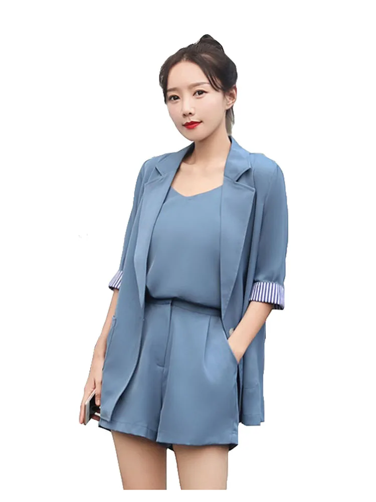 Летний костюм женский с шортами со штанами весенний Новый элегантный пиджак и