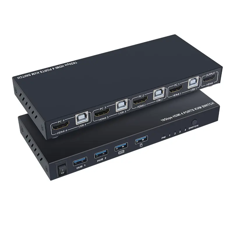Ultra HD 4K HDMI KVM коммутатор 4 порта s входы и 1 порт выходы HDMI2.0 мышь клавиатура USB