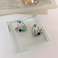 2021 new arrival fashion crystal pearl drop earrings contracted hollow classic heart women dangle earrings