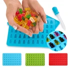 50 полости силиконовые формы в виде милого медведя Форма клейкий желе пресс-форм Шоколад Конфеты помадка поддоны для кухни инструменты для украшения выпечки, торта