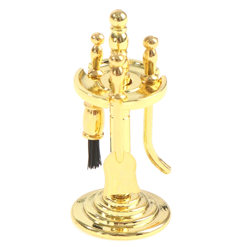 

4 Pieces Alloy Miniature Cleaning Tools Display Holder For 1/12 Dolls House Life Scenes Decoration Accessory