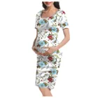 Летнее женское платье, одежда для мам, платья для беременных, летние модные платья для беременных с цветочным принтом, одежда, платья