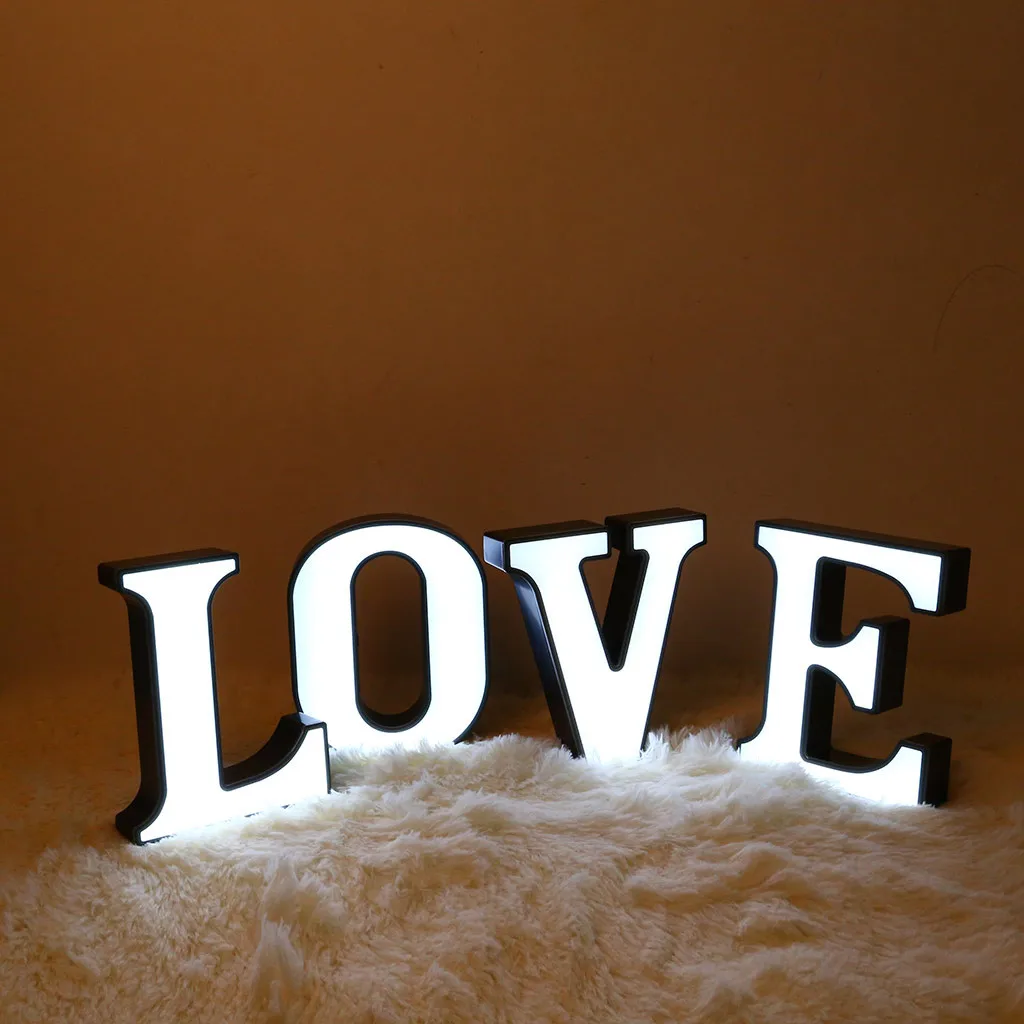 

18CM Led Letter Name Light Luminous 26 Alphabet Home Decoration Party Light Battery Romantic Wedding Decoration Drop Ship