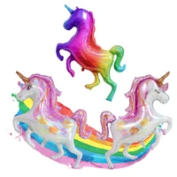 1pc giant laser gradients unicorn horse balloon rainbow unicorn foil balloon for grand event birthday party decor kid toys