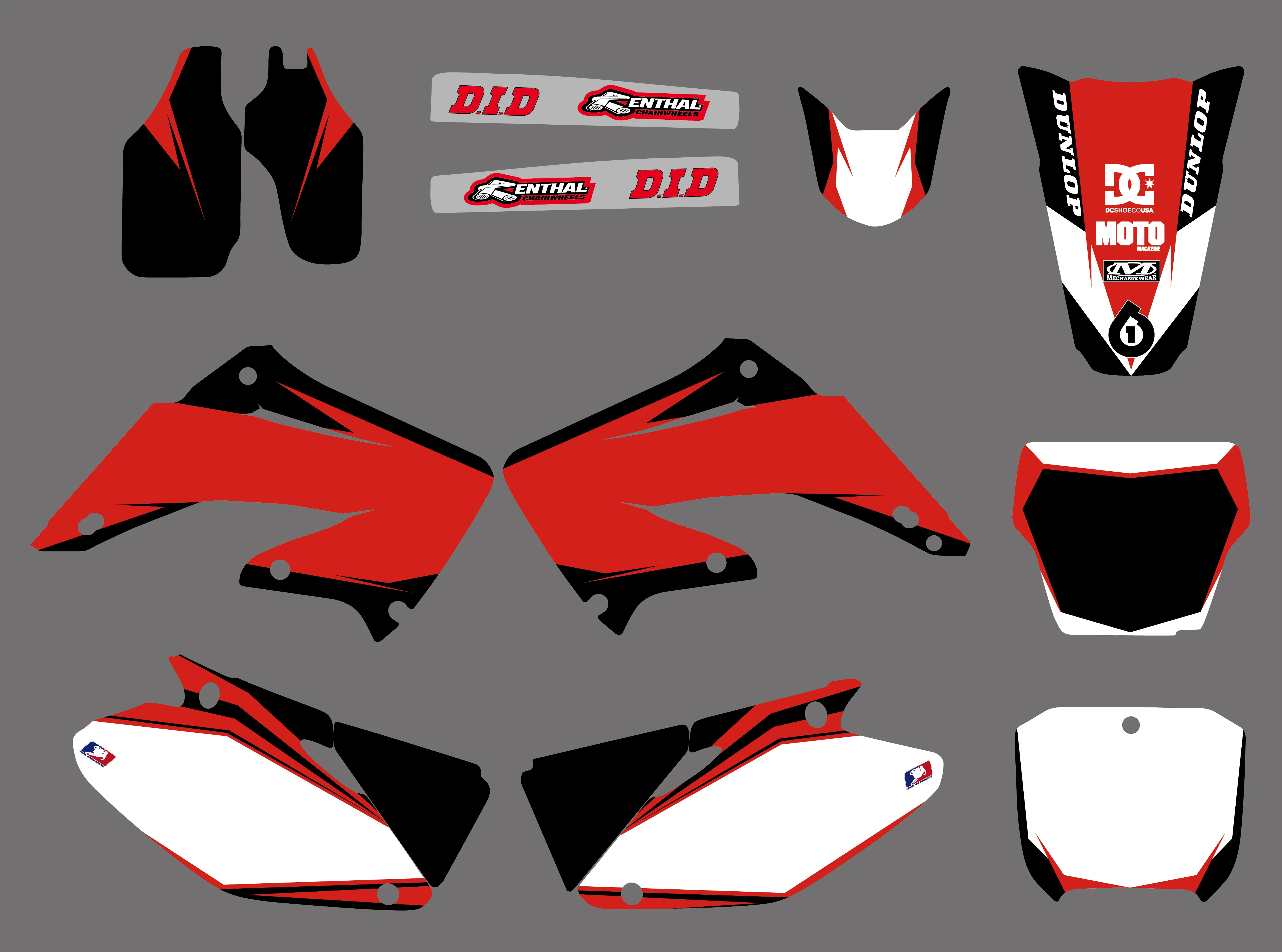 Графические и Фоновые наклейки наборы для Honda CR125 CR250 2002 2003 2004 2005 06 07 08 09 10 11 2012 CR 125