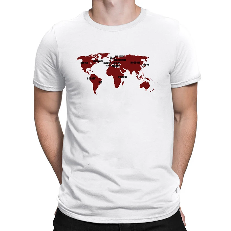 

Men Funny t shirt Cool Design La Casa De Papel Tshirt Money Heist Tees TV Series tops House of Paper T-Shirt Casual Cotton tees