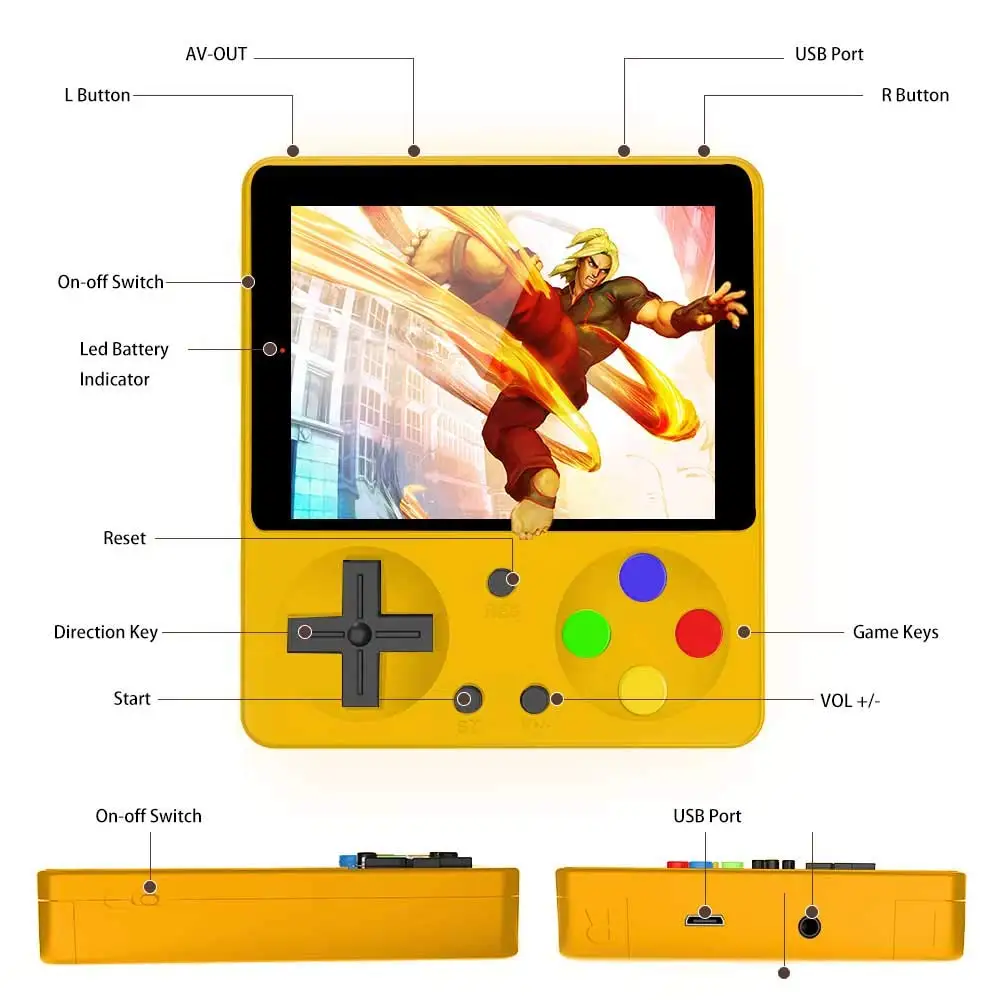 Портативная ретро мини-консоль GameBoy 333 игр 8 бит детская ностальгическая игровая