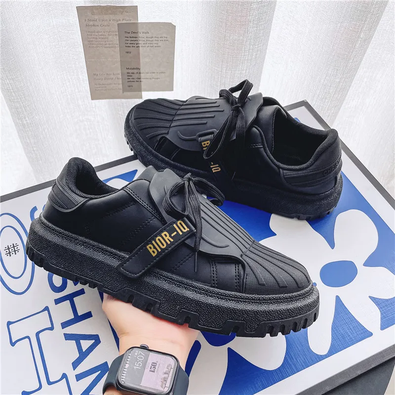 

Shoes men Platform Flats Shoes Round Toe Up Casual Shoes Fashion Flats Sneakers men Footwear White