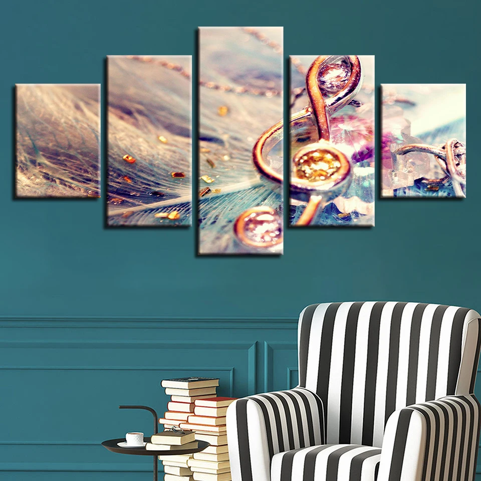 Музыкальный плакат с изображением гитары фортепиано скрипка барабан фонограф DJ 5