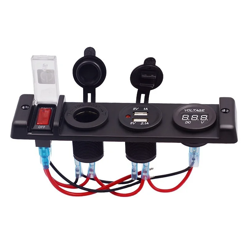 DC 12 V/24 V автомобиль Лодка Автомобильный цифровой вольтметр Дисплей USB 2.1A Зарядное