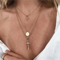 limario new multilayer cross gold pendant necklaces for women punk letter choker necklace 2021 fashion words jewelry party gift