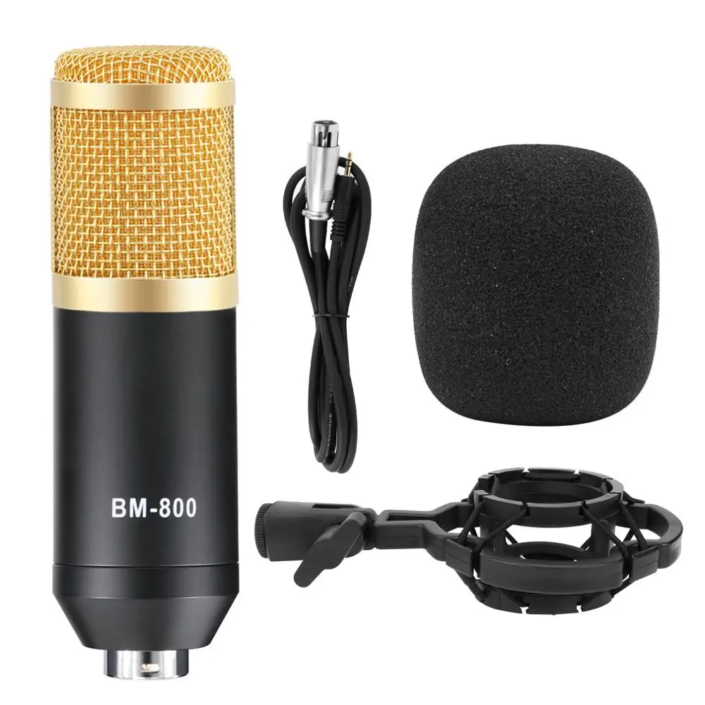 

BM-800 Condenser Microphone Studio Microphone Vocal Record KTV Karaoke bm800 microfono For Radio Braodcasting Singing Mic Holder