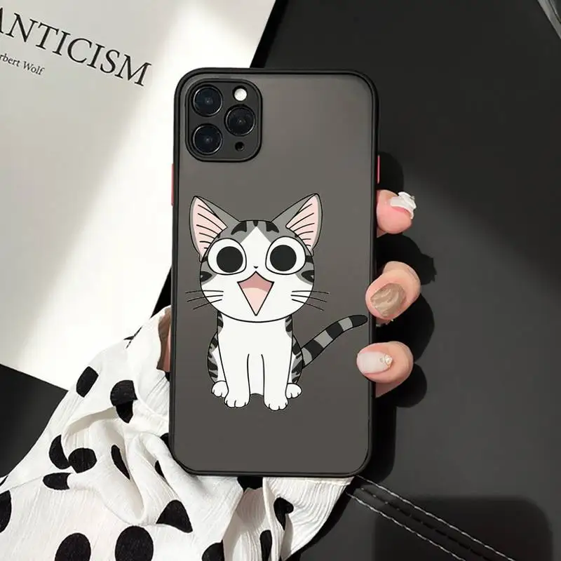 

cat animal Cute cartoon luxury Phone Cases funda matte transparent For iphone 7 8 11 12 plus mini x xs xr pro max cover