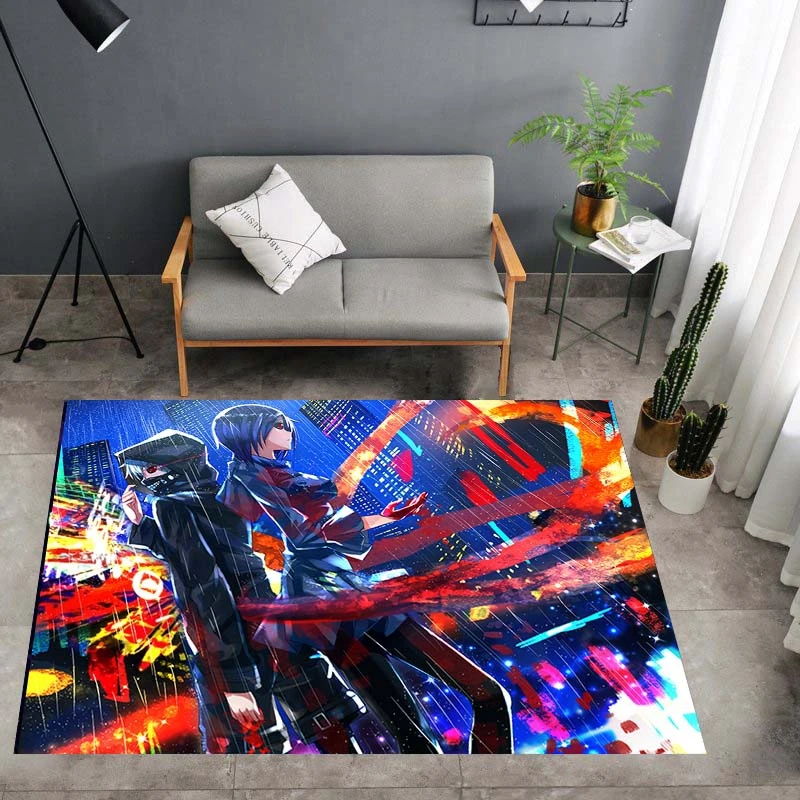 Мультяшный Токийский большой коврик для пола Придверный Квадратный Ковер