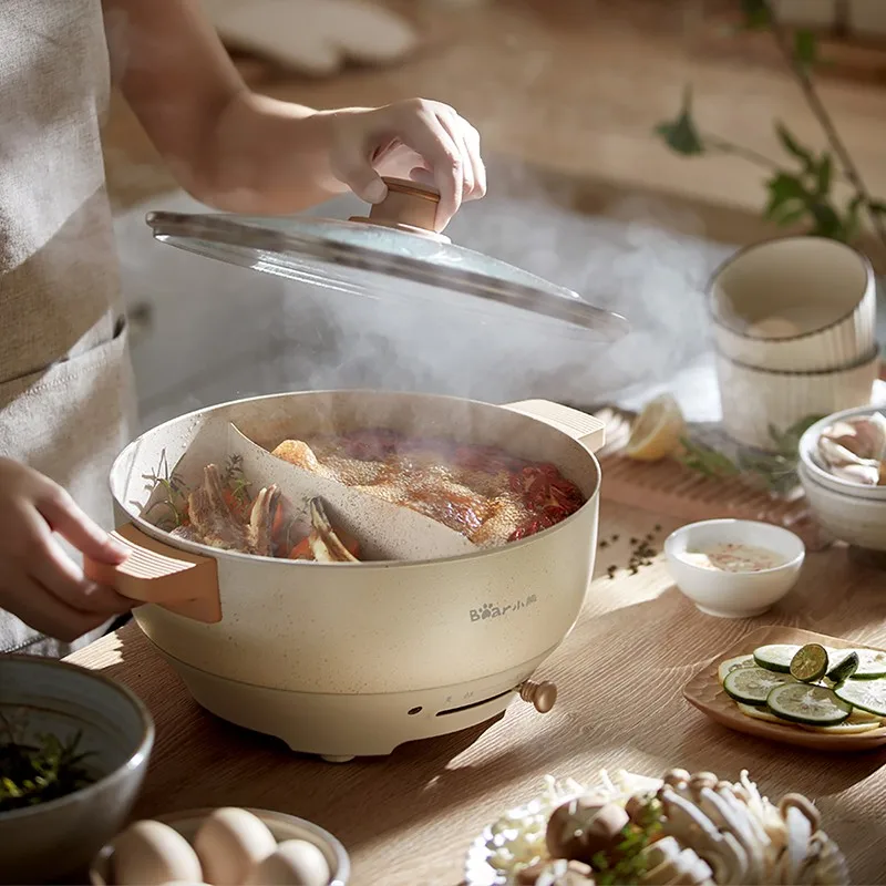 Электрический горячий горшок Bear 220 В бытовой многофункциональный с двумя вкусами