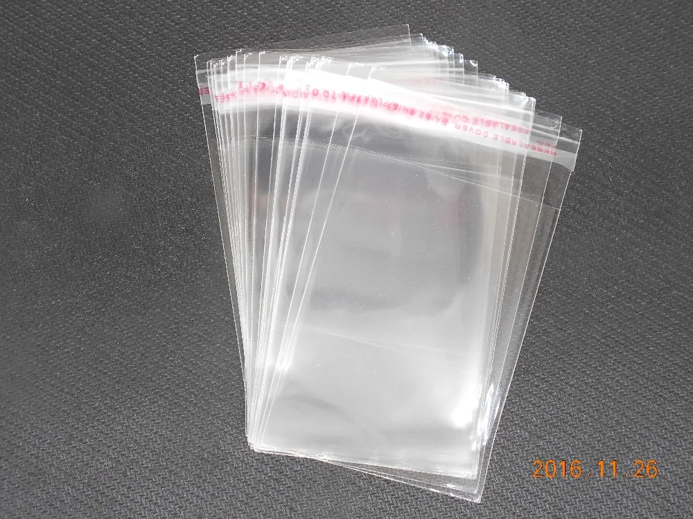 Прозрачные самоклеящиеся пластиковые пакеты 200 шт. 6x4 см|plastic bag hanger|plastic caddyplastic rack |