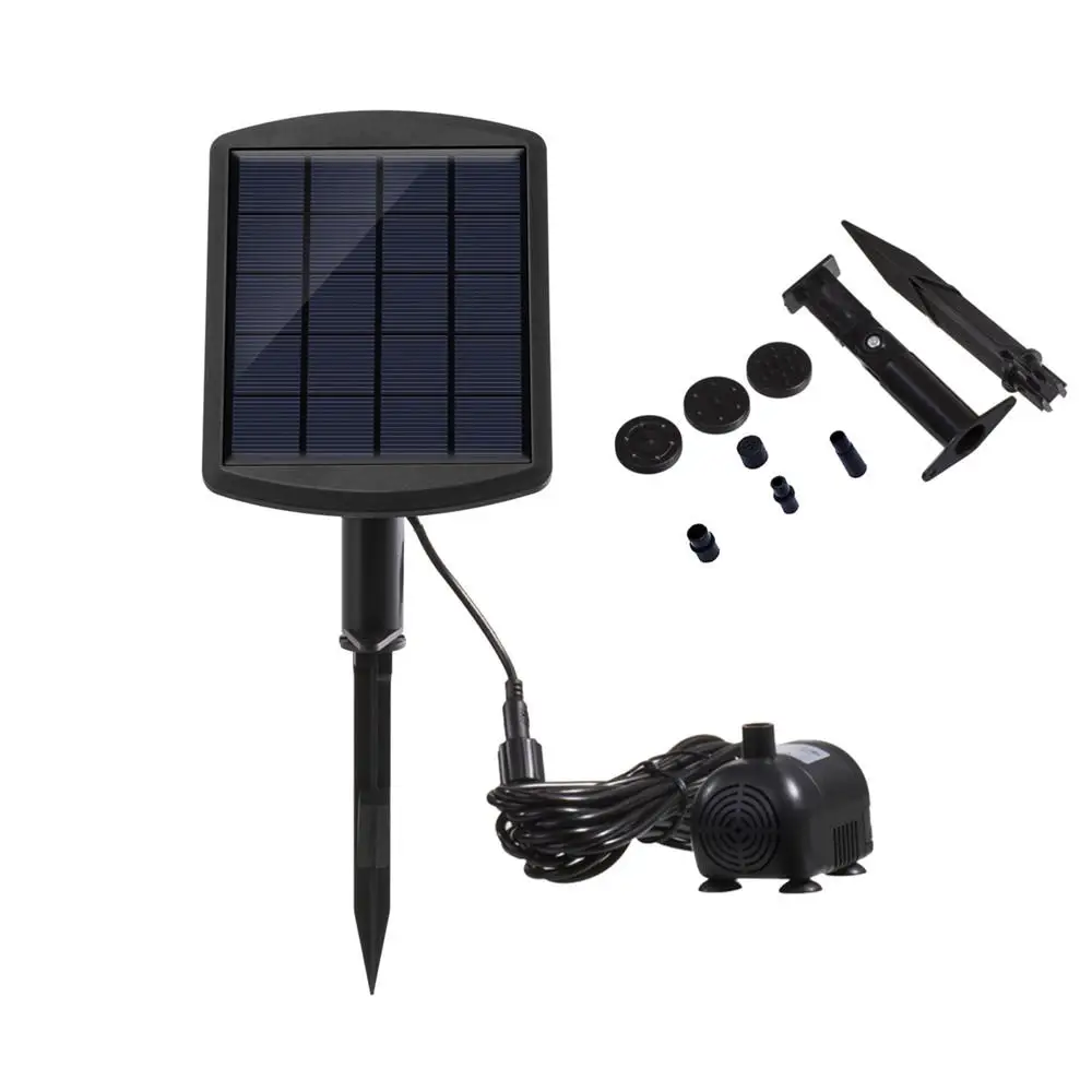 Водяной фонтанный насос с солнечной панелью резервуар для пруда бассейн