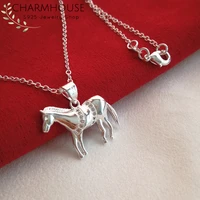 925 silver necklaces for women horse pendant necklace collier femme choker wedding bridal jewelry accessories bijoux