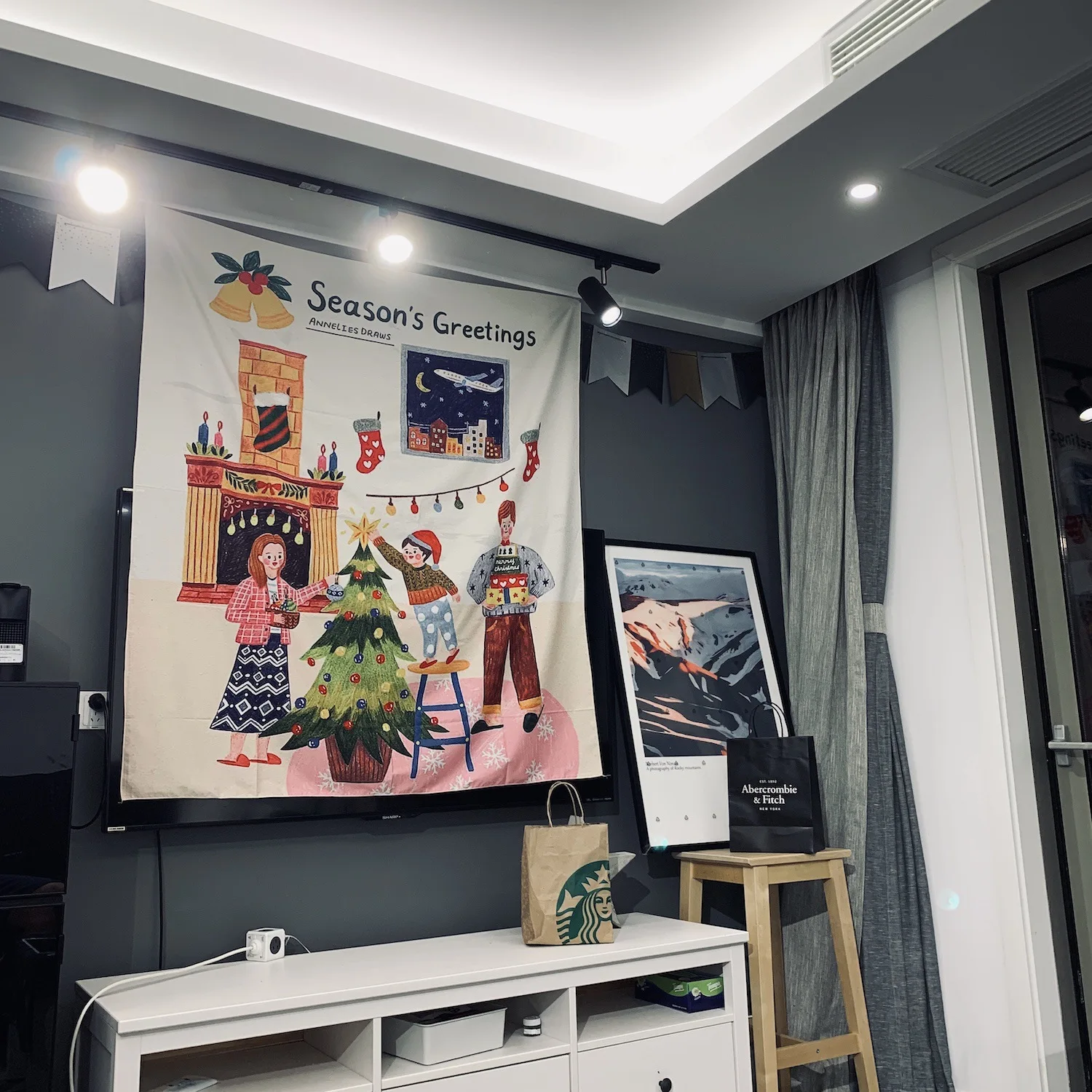 Небольшой свежий брезент декоративная ткань Рождество мультфильм аниме