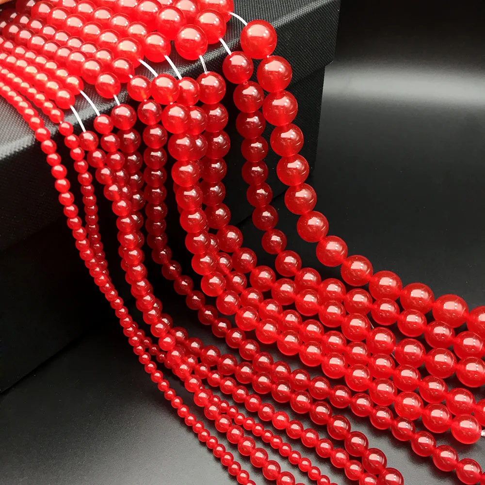 

Natural Red Carnelian 4~12mm Beaded Chalcedony Loose Beads for Jewelry Making DIY Antique Earrings Bracelet Necklace Accessories