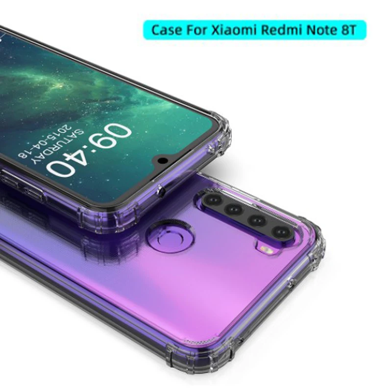 Для xiaomi redmi Note8T Чехол ударопрочный кристально прозрачный тонкий чехол для