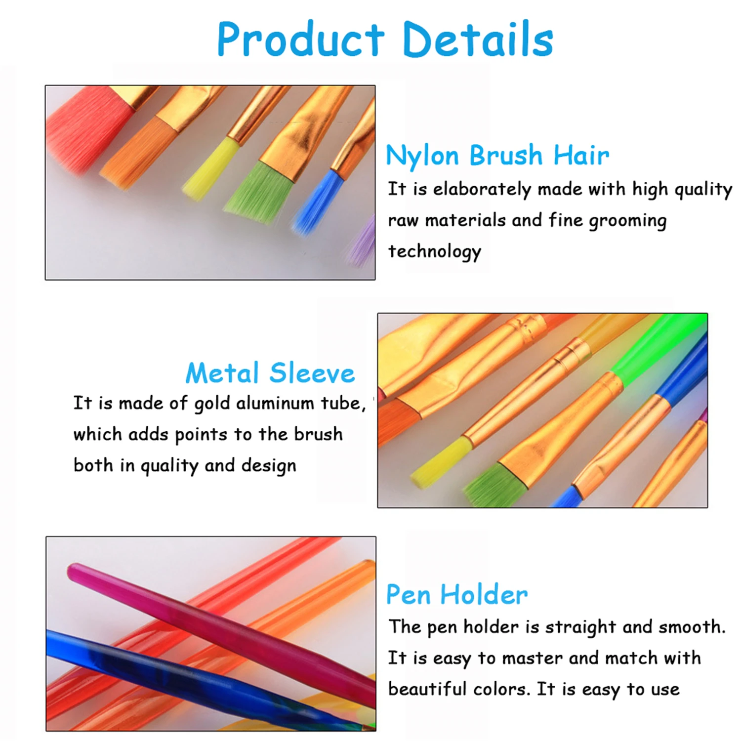 6 шт./компл. красочные художественные кисти для рисования дети стартер начинающие