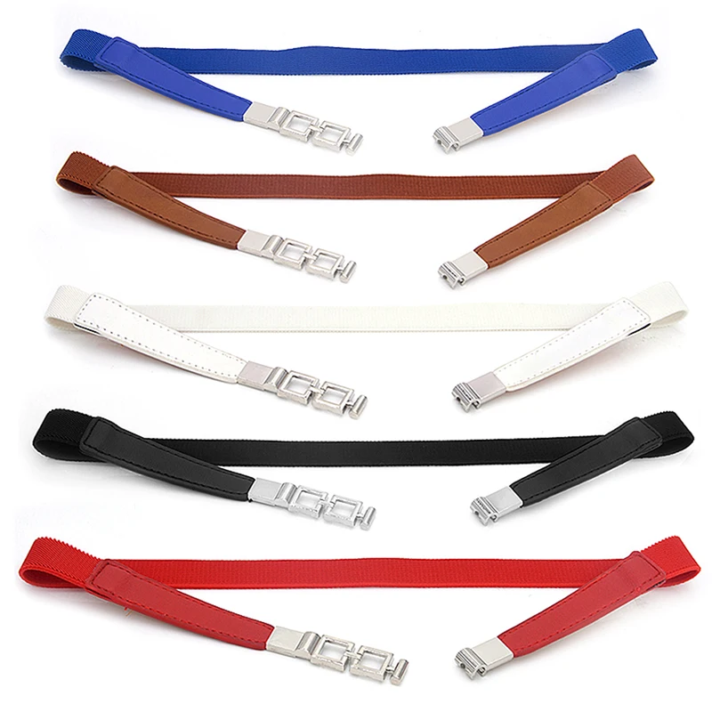 

Women Waist Belt Narrow Stretch Dress Belt Thin Buckle Waistband For Dress