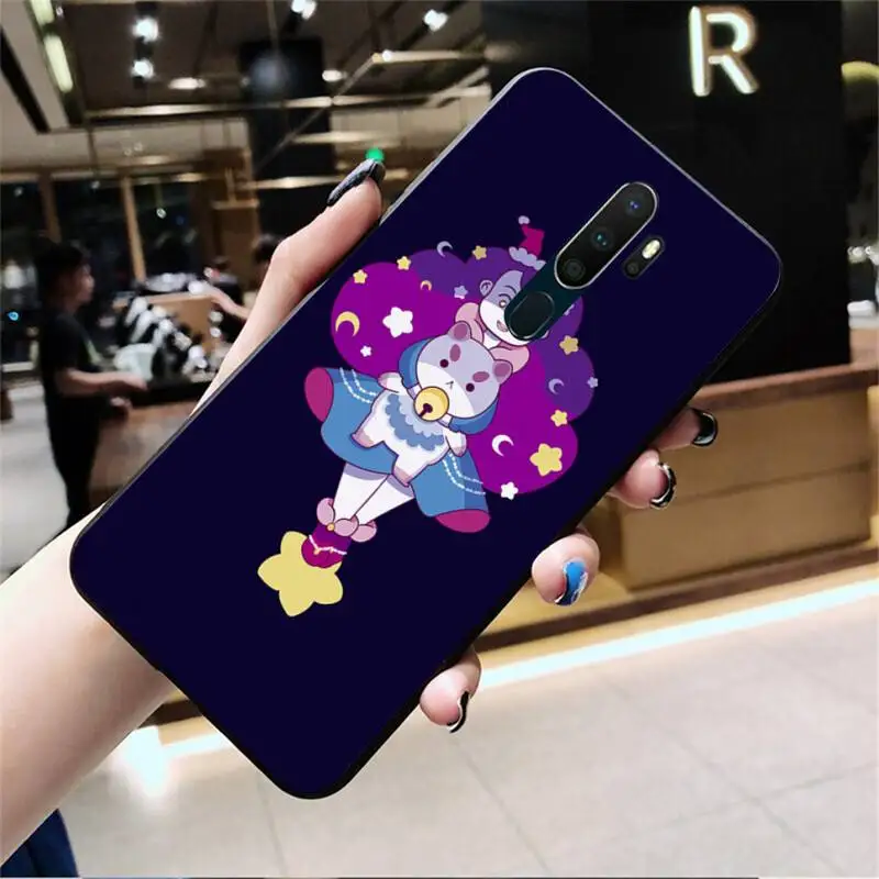 HPCHCJHM Пчела и Puppycat черный ТПУ мягкий резиновый чехол для телефона Oppo A5 A9 2020 Reno2 z
