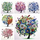 Алмазная 5d-картина сделай сам, четыре сезона, дерево, специальная блестящая Алмазная вышивка, мозаичная наклейка, вышивка крестом, украшение