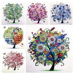 Алмазная 5d-картина сделай сам, четыре сезона, дерево, специальная блестящая Алмазная вышивка, мозаичная наклейка, вышивка крестом, украшение