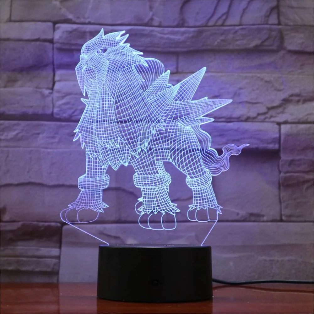 Покемон Мьюту Go фигурка 3D RGB лампа Пикачу Eevee черепаха птица Огненный Дракон Pokeball мяч Bulbasaur Bay Role 3D светодиодный светильник - Испускаемый цвет: 7 Colors Changeable