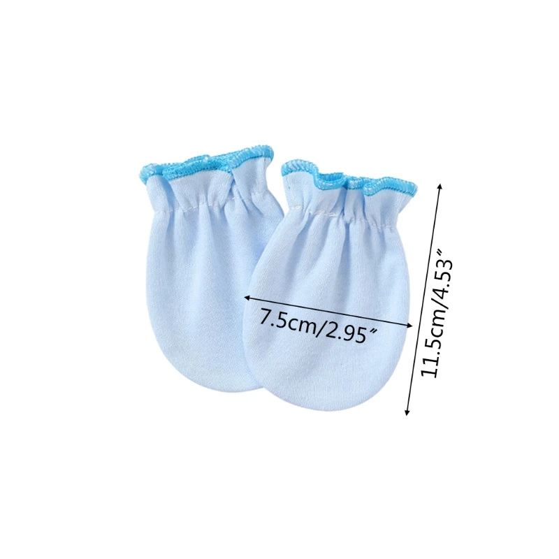 

P15C 1 Pair Baby Anti-scratch Soft Cotton Gloves Infants Newborn Handguard Mittens