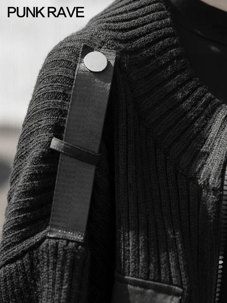 PUNKRAVE панк улица хардкор девушка свободный короткий свитер кардиган оснастки