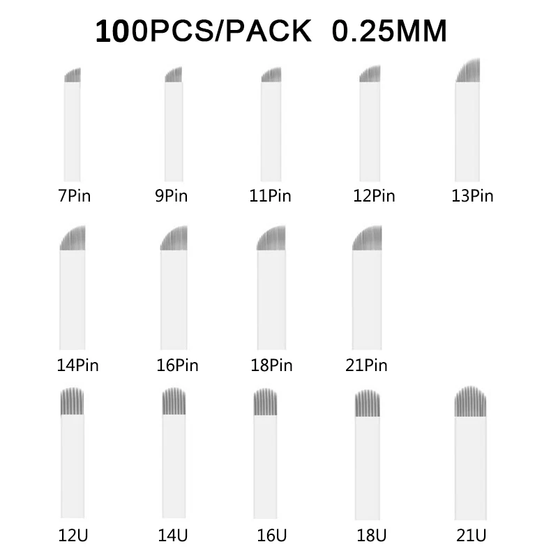 Новейшая модель Инструмент для перманентного макияжа 100 шт нано