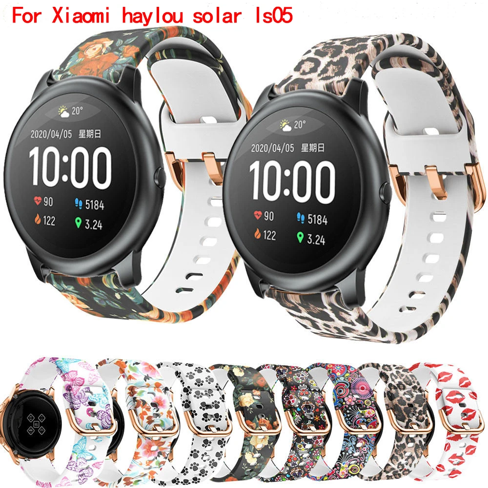 

22mm Watch Band For Xiaomi haylou solar ls05 Strap bracelet silicone Sport strap For Xiaomi haylou solar ls05 Breathable Rubber