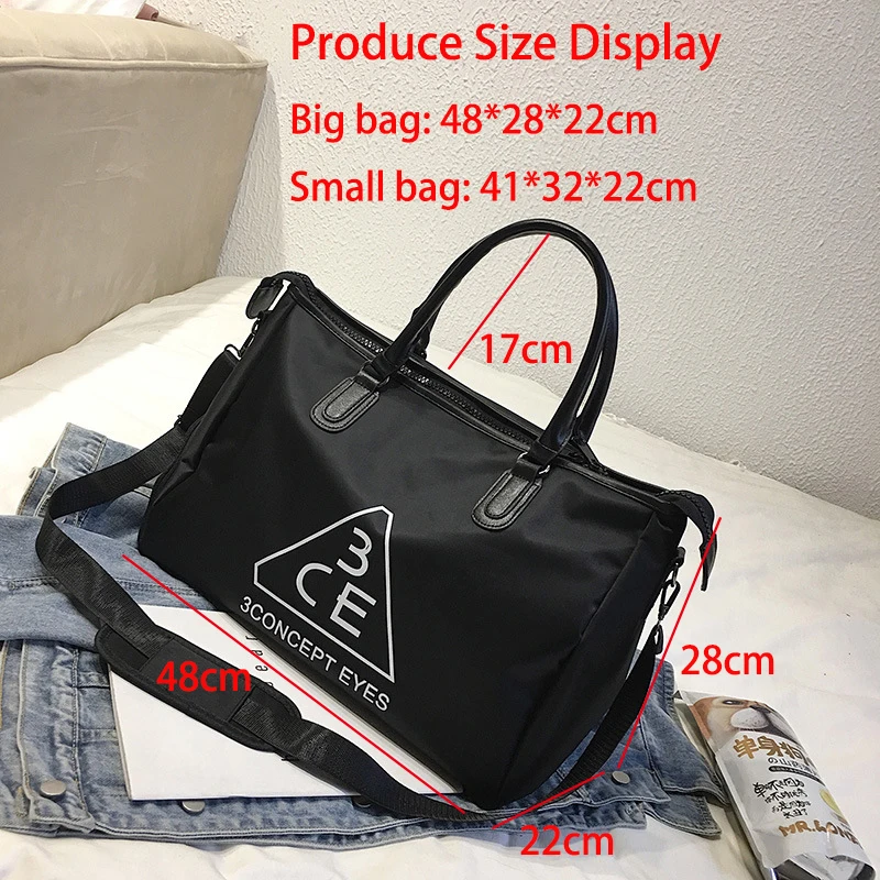 Jiessie&ampAngela Large Travel Bag Women Black Hand Bags Luggage Duffle Multifunctiona Suitcase Waterproof Fitness | Багаж и сумки