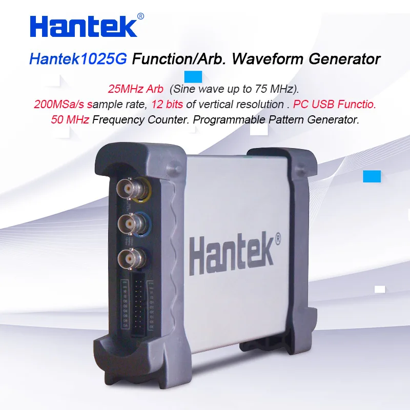 

Hantek1025G PC USB функция/произвольный генератор сигналов 25 МГц Arb. Волна 200MSa/s DDS Синусоидальная волна до 75 МГц