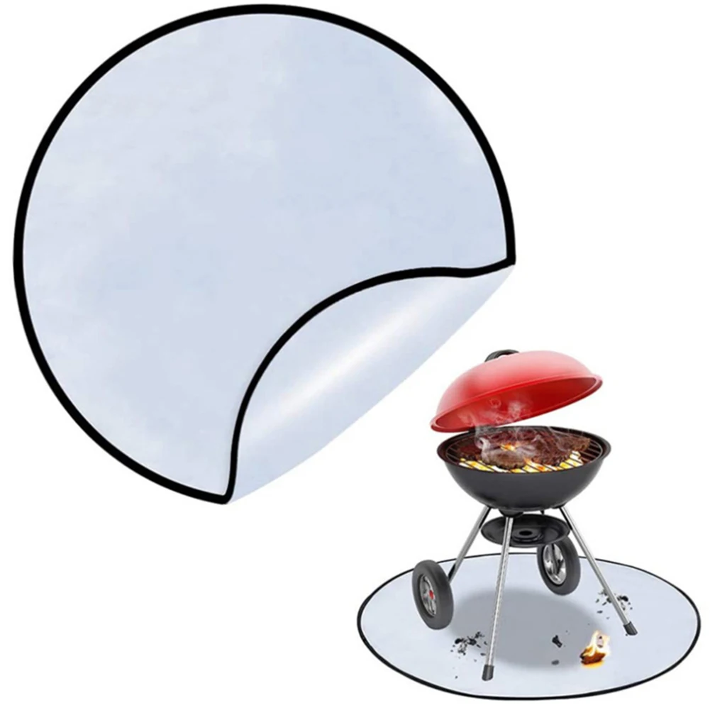 

BBQ Fireproof Mat High Resistant Floor Rug Mat Outdoor Picnic Barbecue Anti-scald Cushion Round Shape Fire Pit Pad