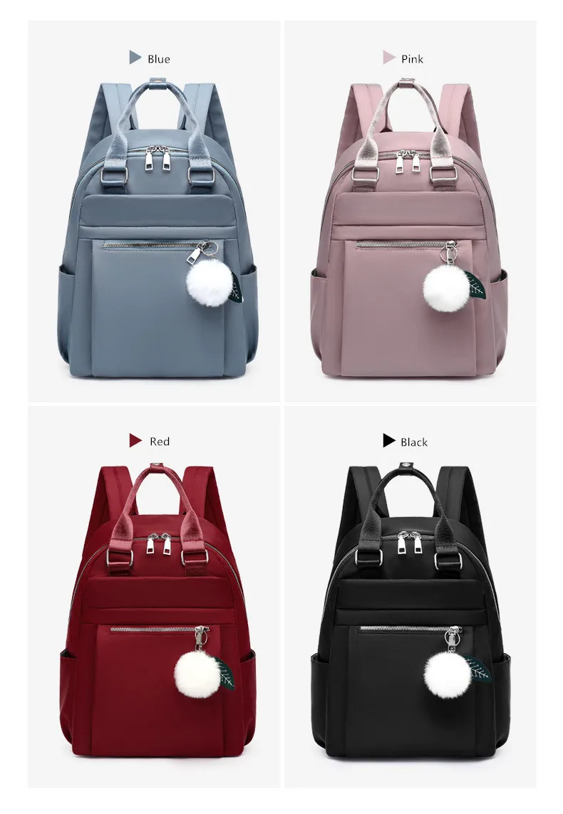 Женский Повседневный водонепроницаемый рюкзак Fengdong черный или синий Легкий