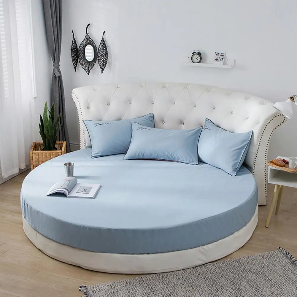 AsyPets Cotton Mattress Cover Round Bed Protector for Bedding 220cm Diameter | Дом и сад