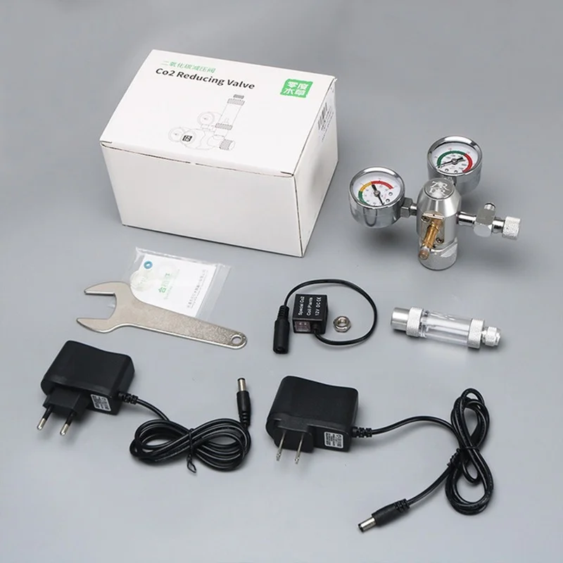 

DIY Aquarium CO2 Regulator Magnetic Solenoid Kit Check Valve Fish Tank Accessories CO2 Control System Reactor Generator Set