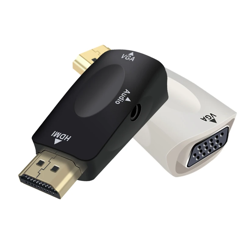 Переходник штырь-гнездо с HDMI на VGA и аудиокабелем для ПК ноутбуков планшетов
