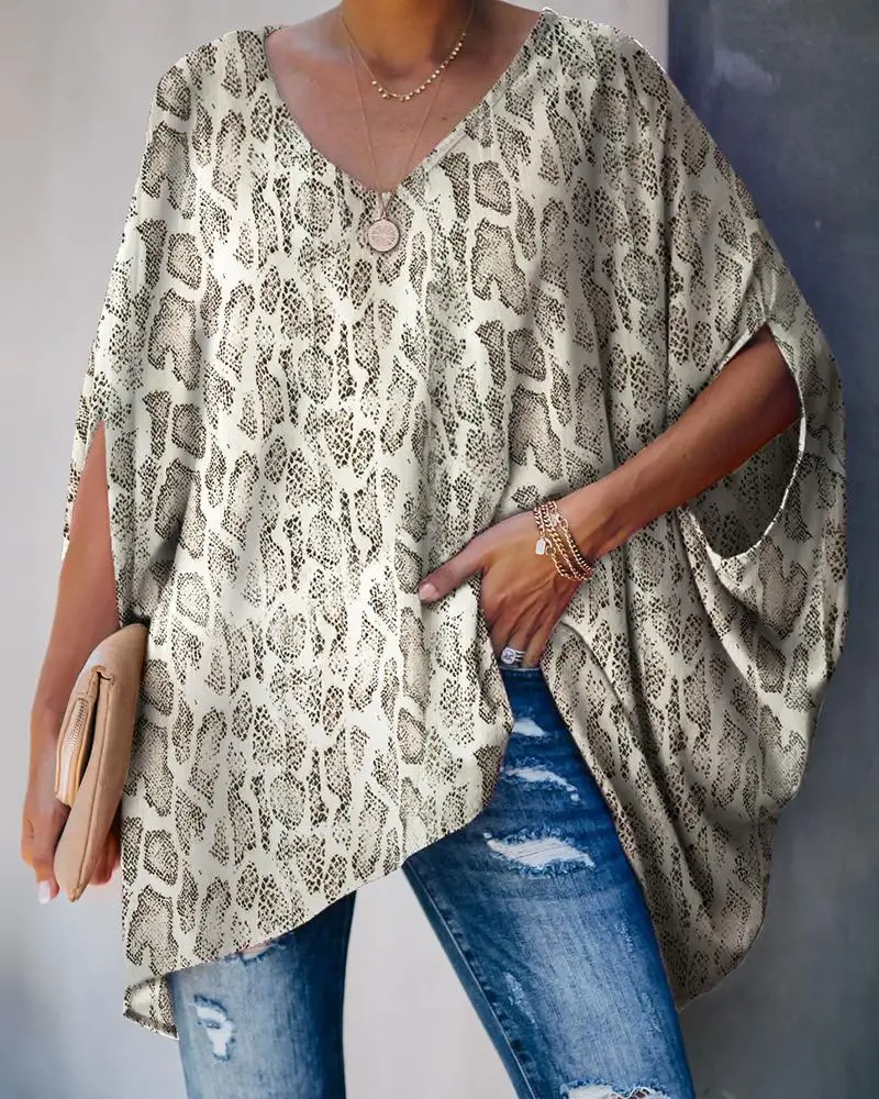 

Fashion Women Summer Elegant V Neck Oversized Plus Size Top Lady Casual Solid Long Sleeve Loose Fit Blouse 2020 New